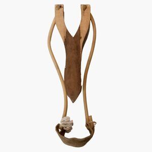 Handmade Wooden Slingshot Rubber Strands Leather Catapult- need initials and rul